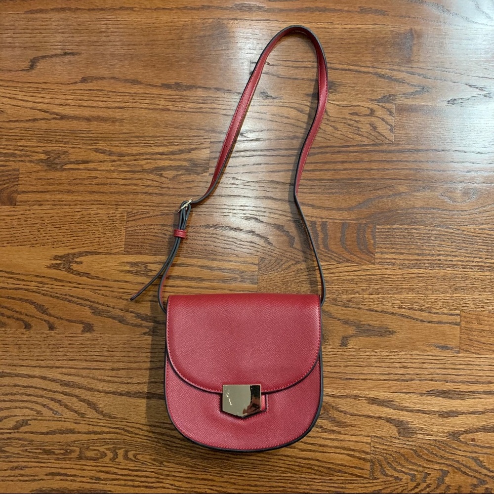 NEW Dark Red Leather Shoulder Bag